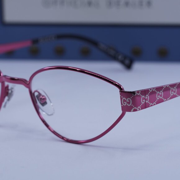 Gucci GG1853O 003 Cat Eye Eyeglasses - Fuchsia with GG Pattern 54mm - Picture 8 of 10